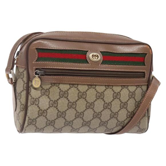 GUCCI GG Supreme Web Sherry Line Shoulder Bag Pvc Beige 001 44 001 44 - Picture 1 of 16